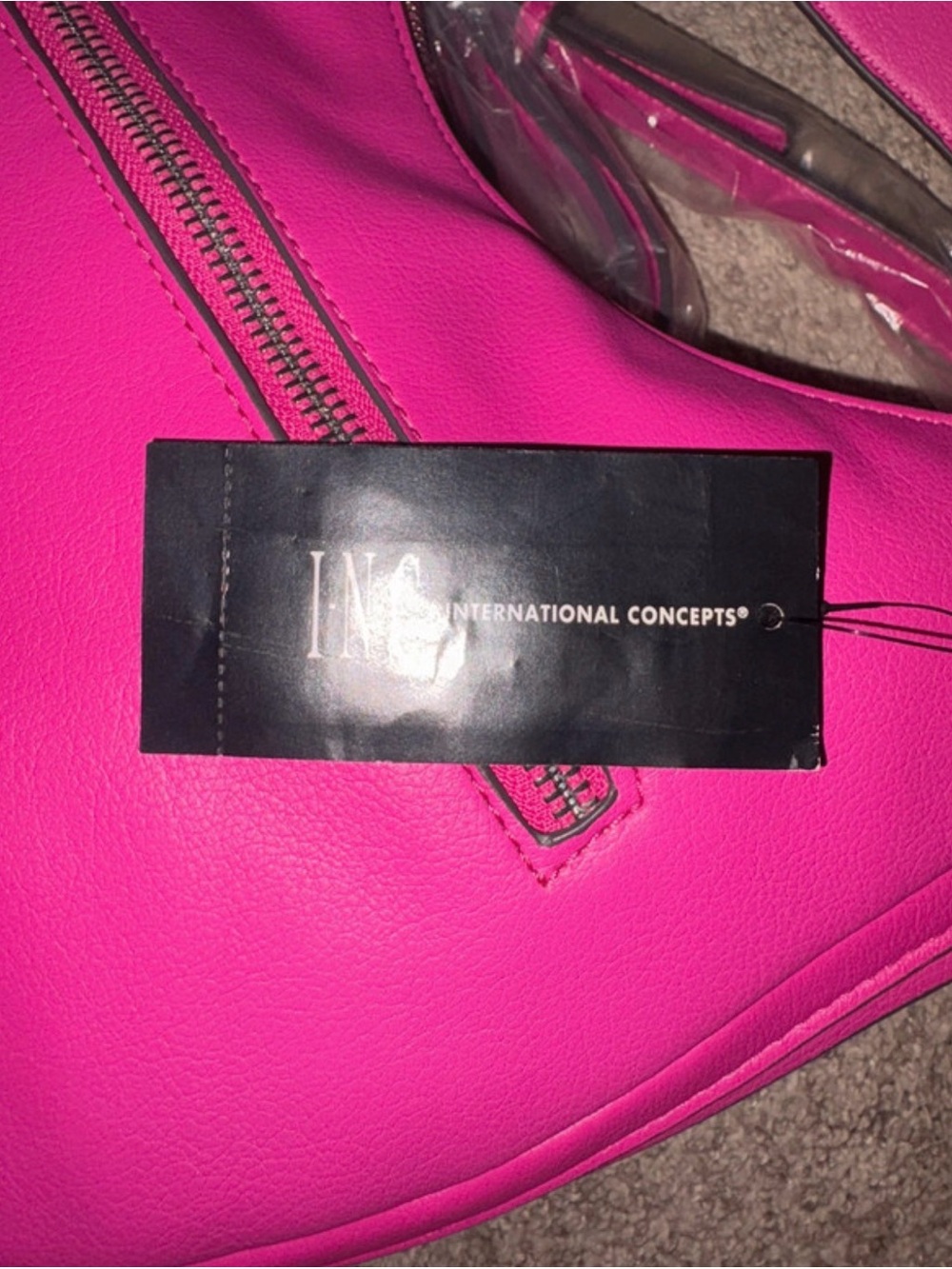 Vintage INC International Concepts Hot Pink Crescent Hobo Shoulder Bag - Picture 2 of 7